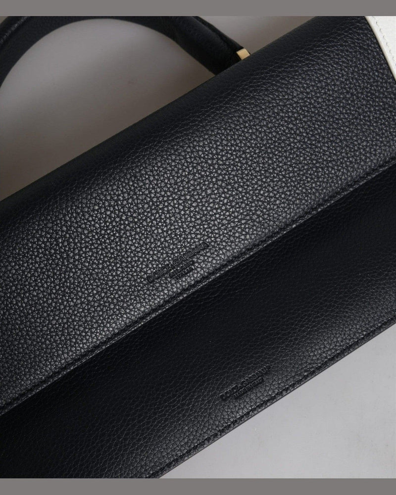 Dolce & Gabbana White Leather Blue Calfskin Crossbody Shoulder Bag Glam Steals