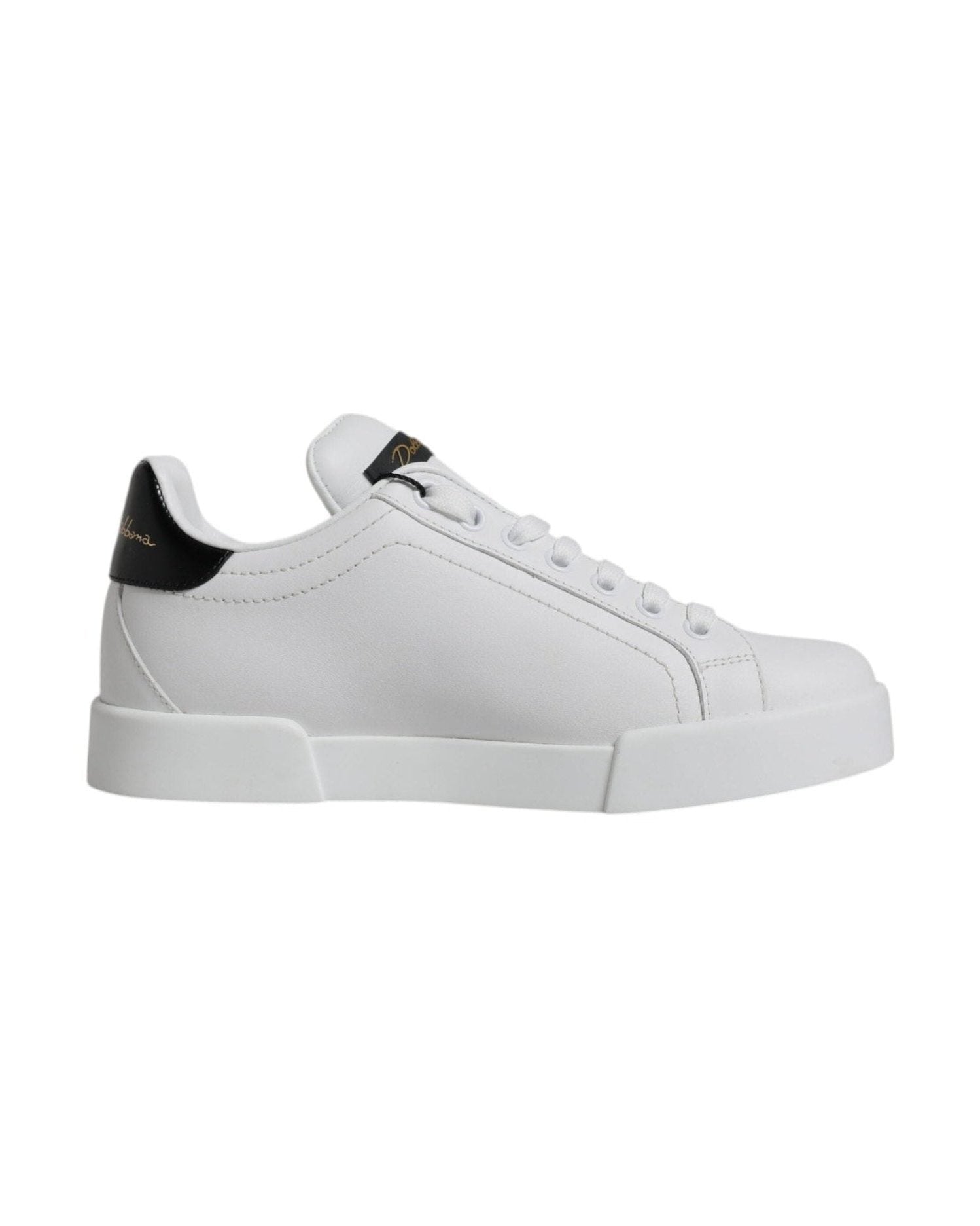 Dolce & Gabbana White Leather Classic Low Top Sneakers Shoes Sneakers