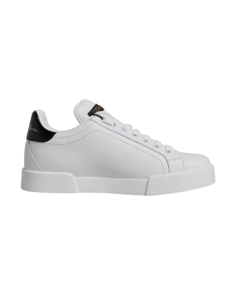Dolce & Gabbana White Leather Classic Low Top Sneakers Shoes Sneakers