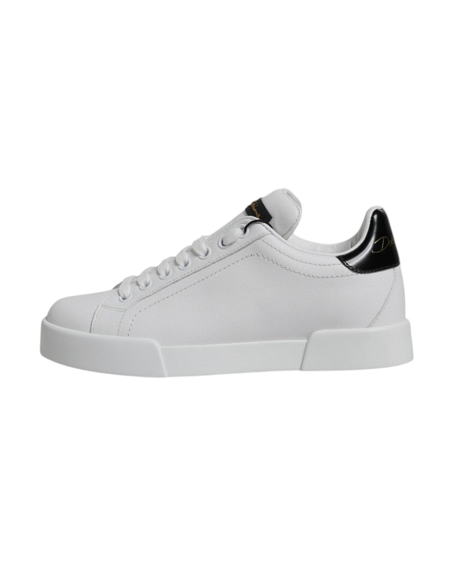 Dolce & Gabbana White Leather Classic Low Top Sneakers Shoes Sneakers