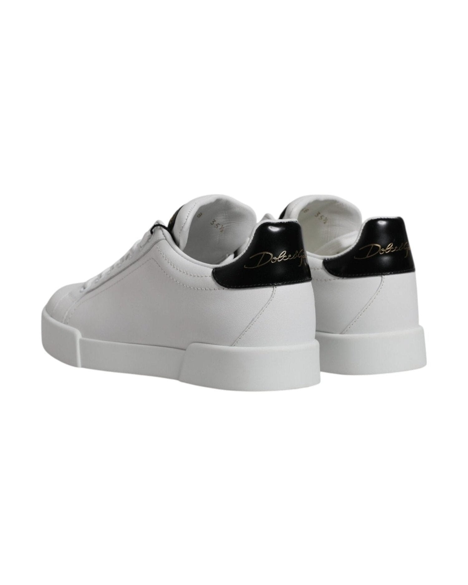 Dolce & Gabbana White Leather Classic Low Top Sneakers Shoes Sneakers