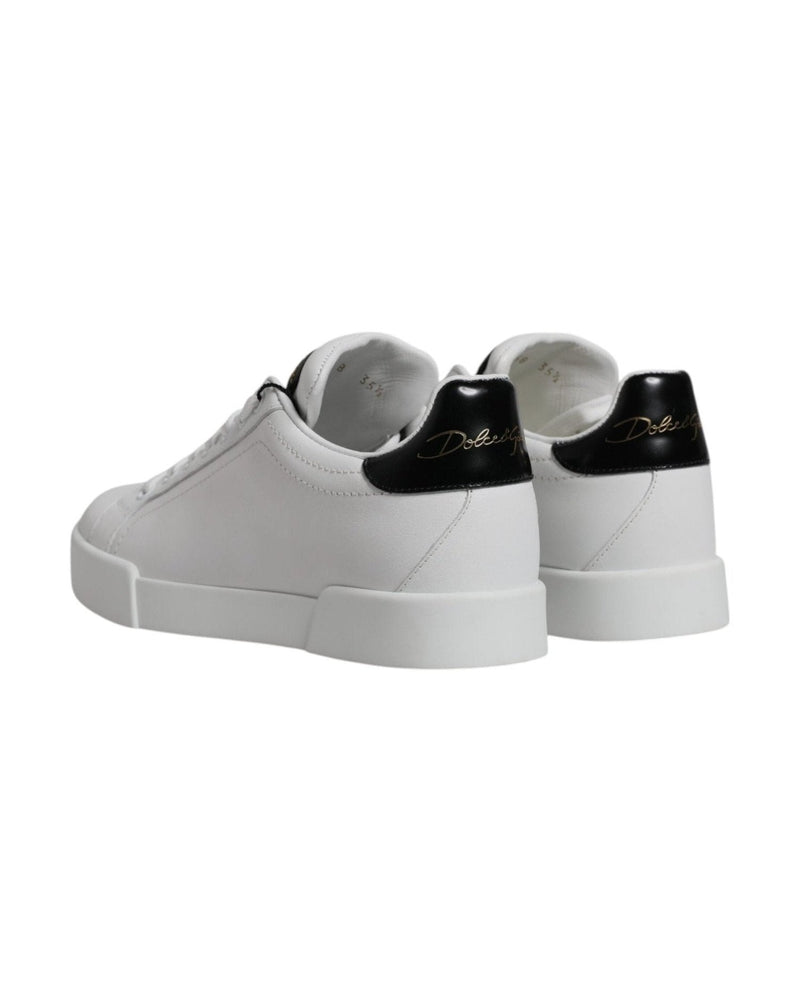 Dolce & Gabbana White Leather Classic Low Top Sneakers Shoes Sneakers