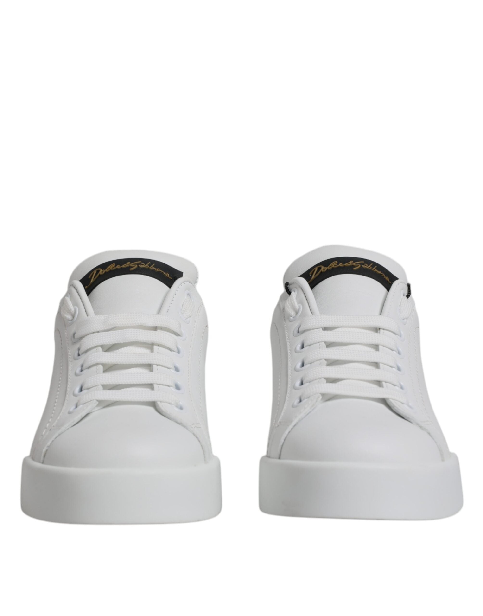 Dolce & Gabbana White Leather Classic Low Top Sneakers Shoes Glam Steals
