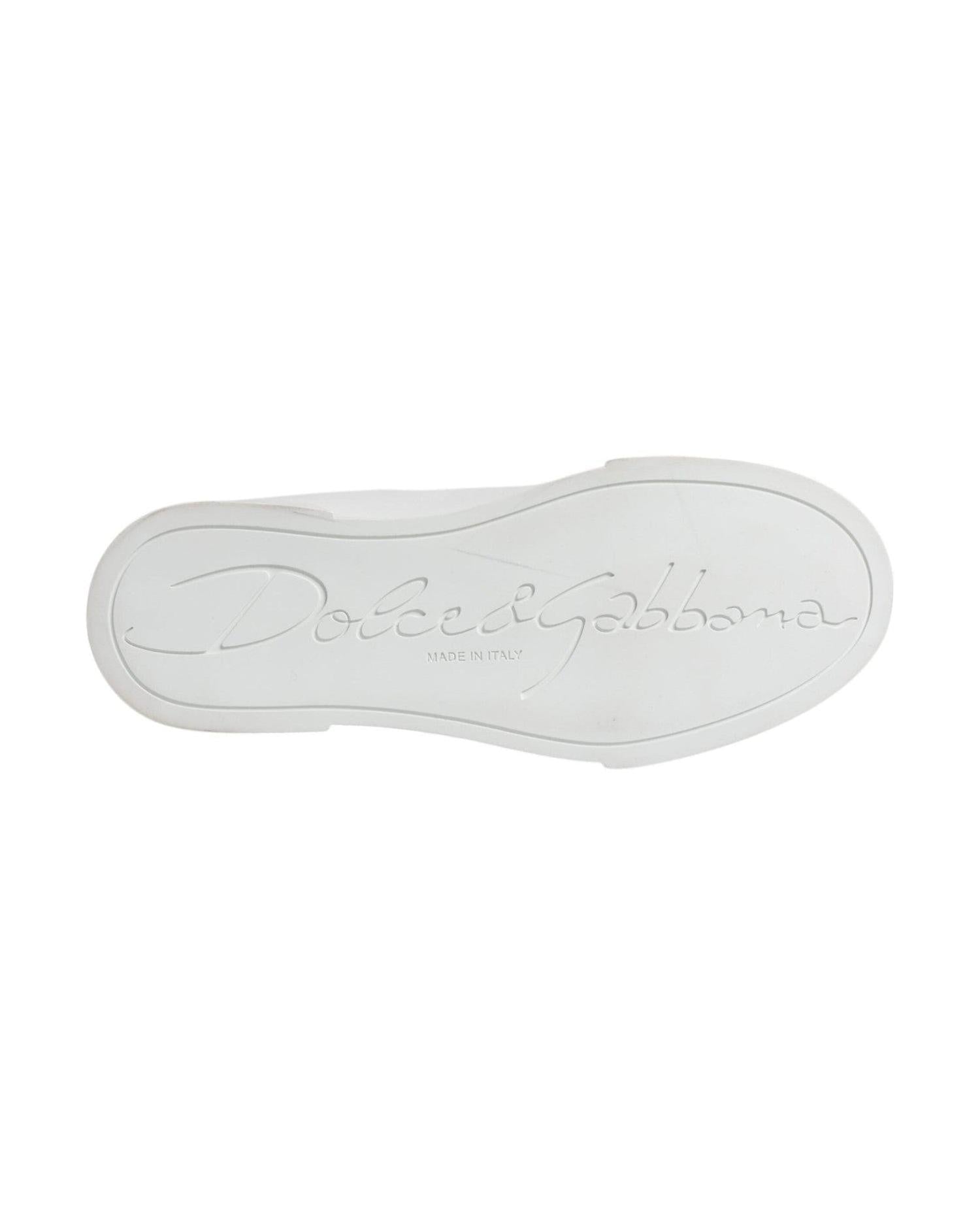 Dolce & Gabbana White Leather Classic Low Top Sneakers Shoes Glam Steals