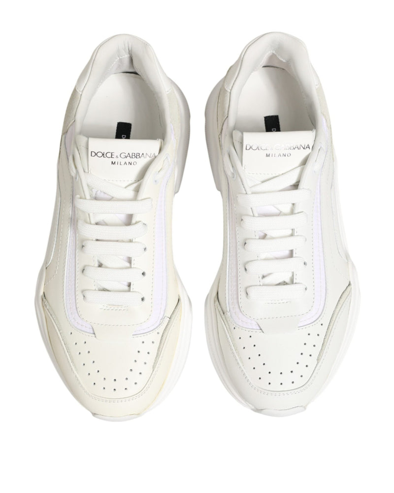 Dolce & Gabbana White Leather Daymaster Low Top Sneakers Shoes Glam Steals