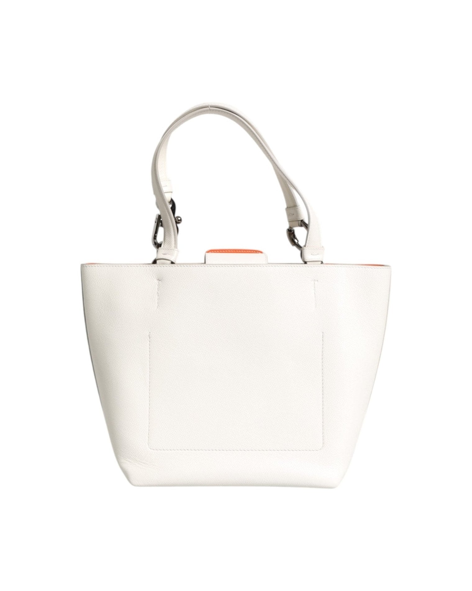Dolce & Gabbana White Leather #Dg Beatrice Top Handle Tote Bag Glam Steals