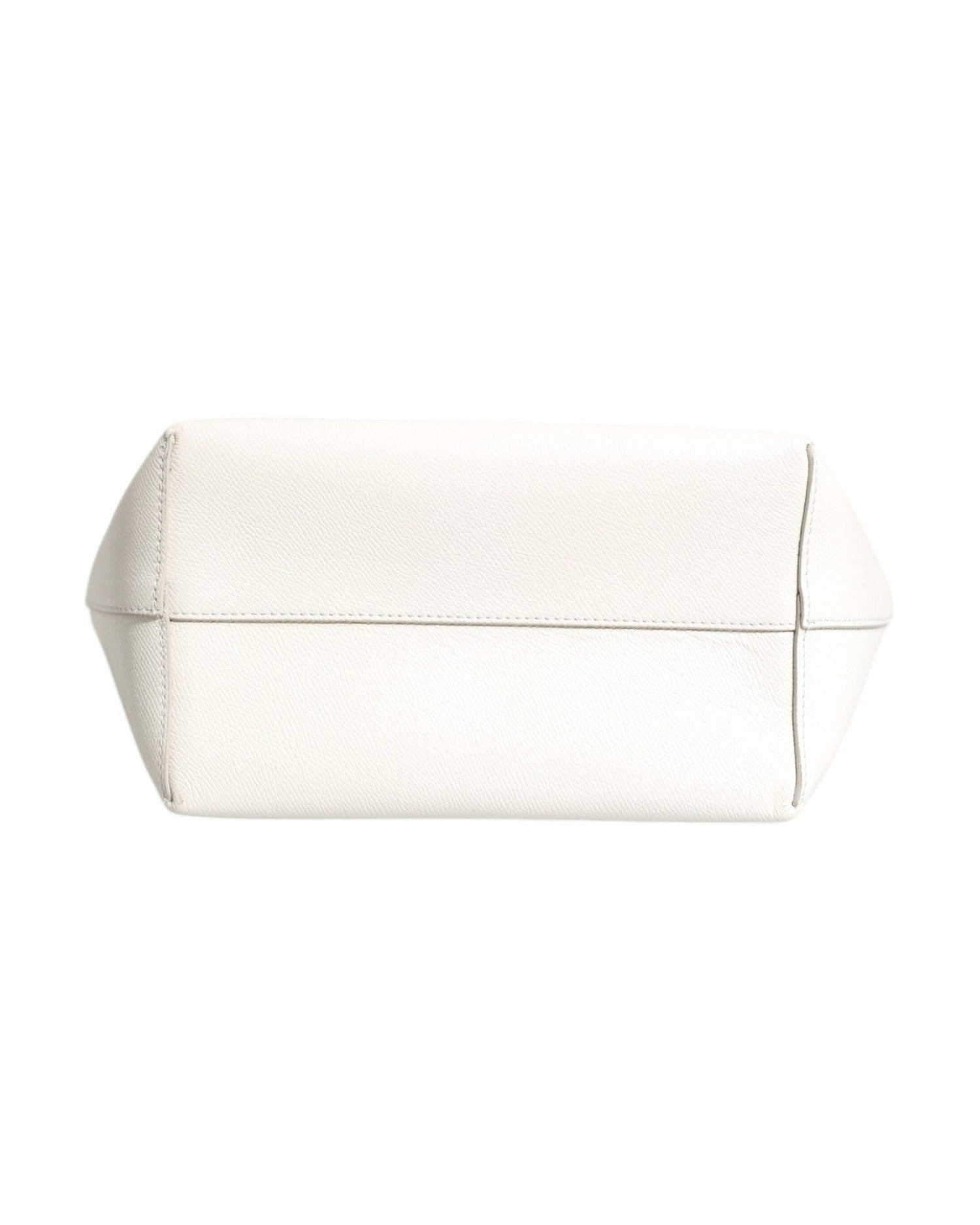 Dolce & Gabbana White Leather #Dg Beatrice Top Handle Tote Bag Glam Steals