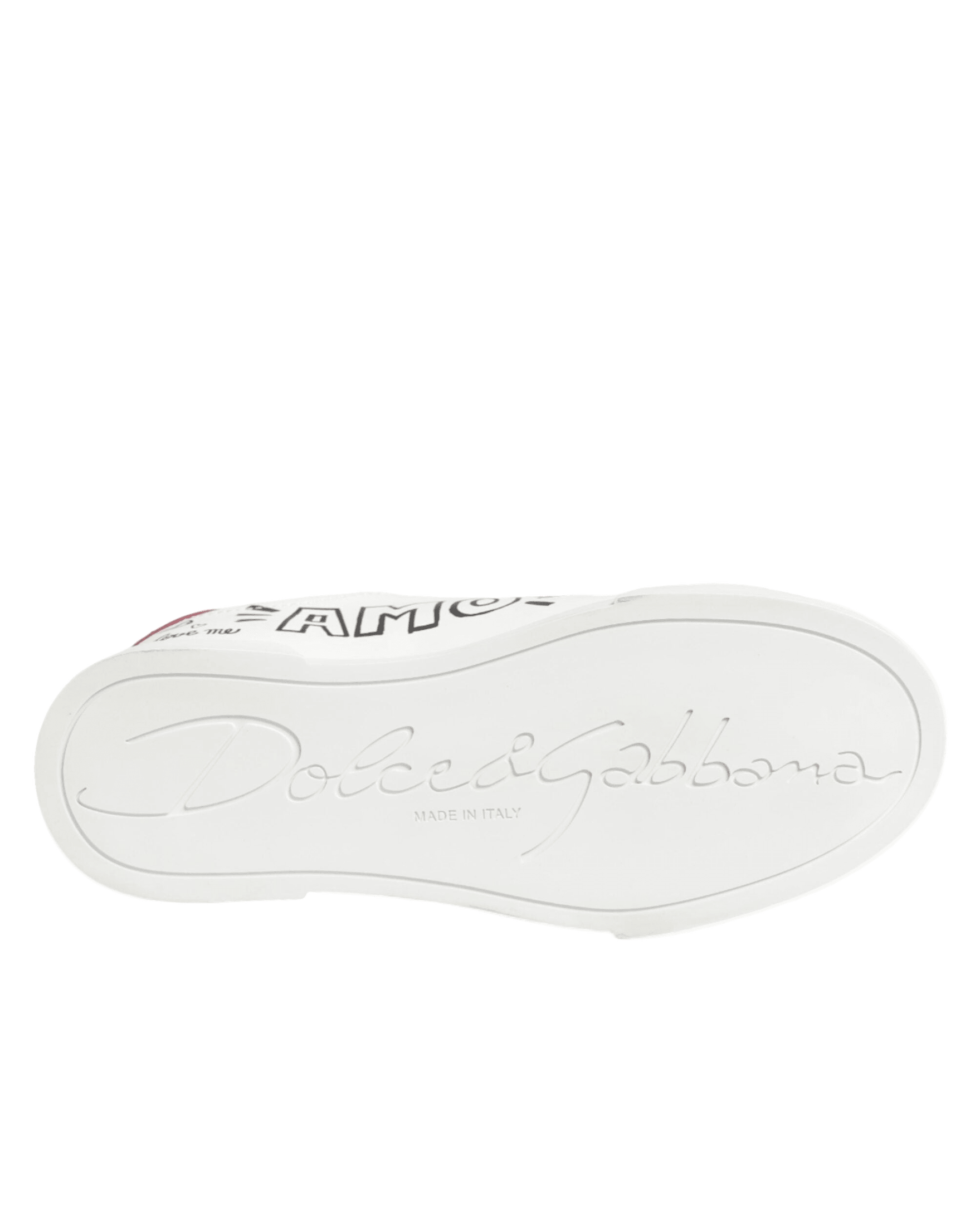 Dolce & Gabbana White Leather Graffiti Low Top Sneakers Shoes Sneakers