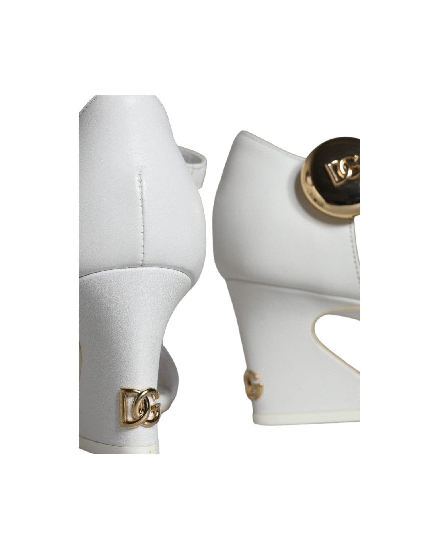 Dolce & Gabbana White Leather Heels Keira Sandals Shoes Glam Steals