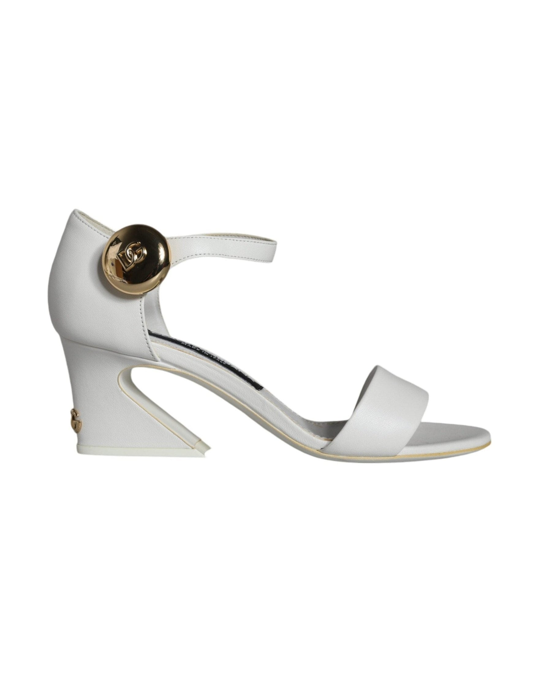 Dolce & Gabbana White Leather Heels Keira Sandals Shoes Glam Steals