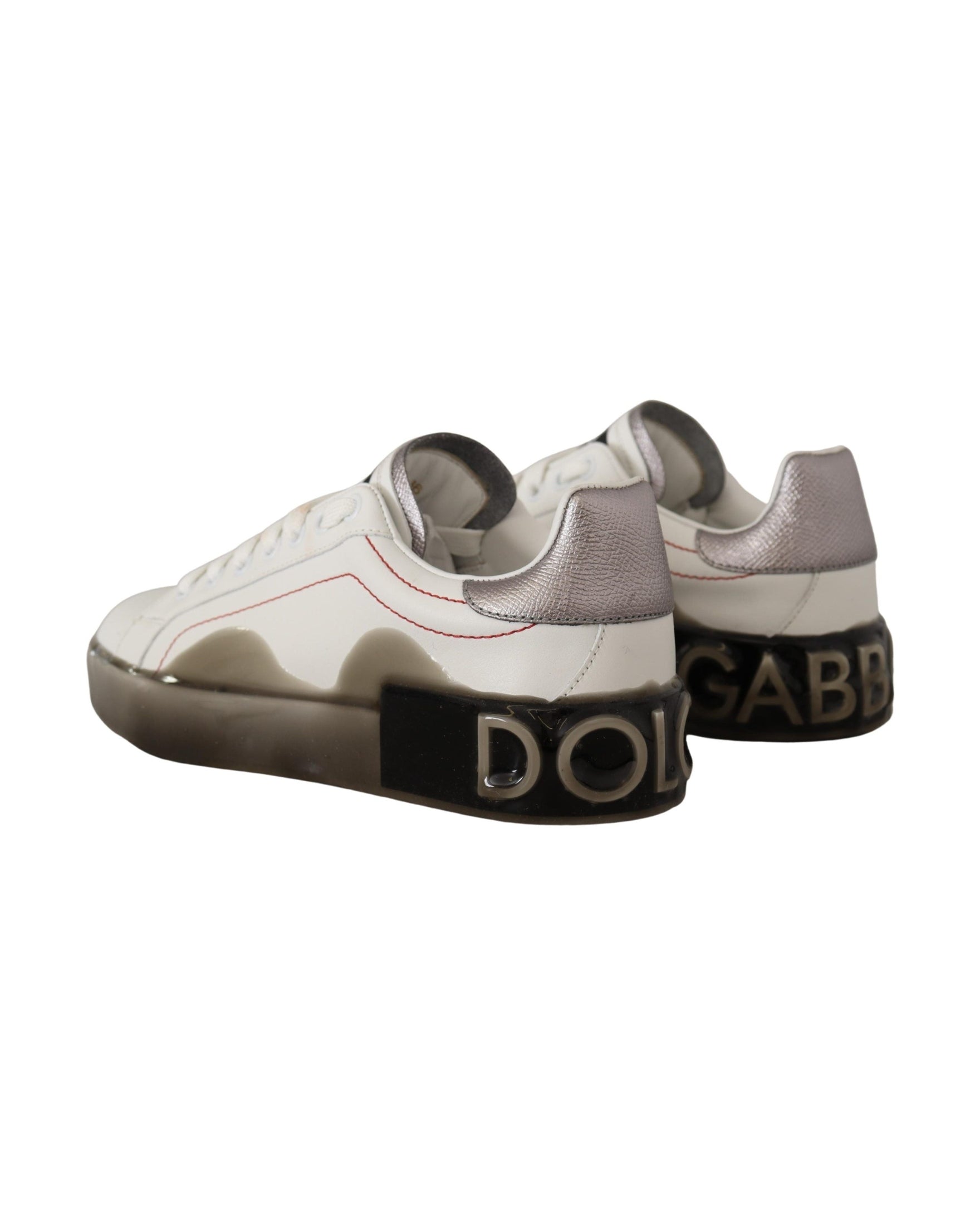 Dolce & Gabbana White Leather Logo Portofino Sneakers Glam Steals
