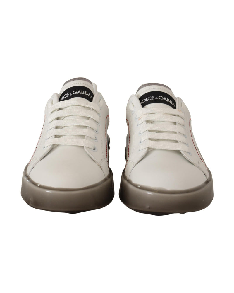 Dolce & Gabbana White Leather Logo Portofino Sneakers Glam Steals