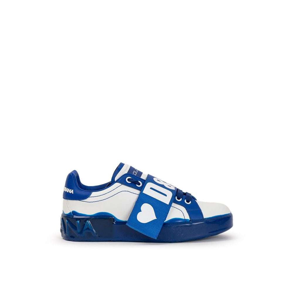Dolce & Gabbana White Leather Low Top Glam Steals
