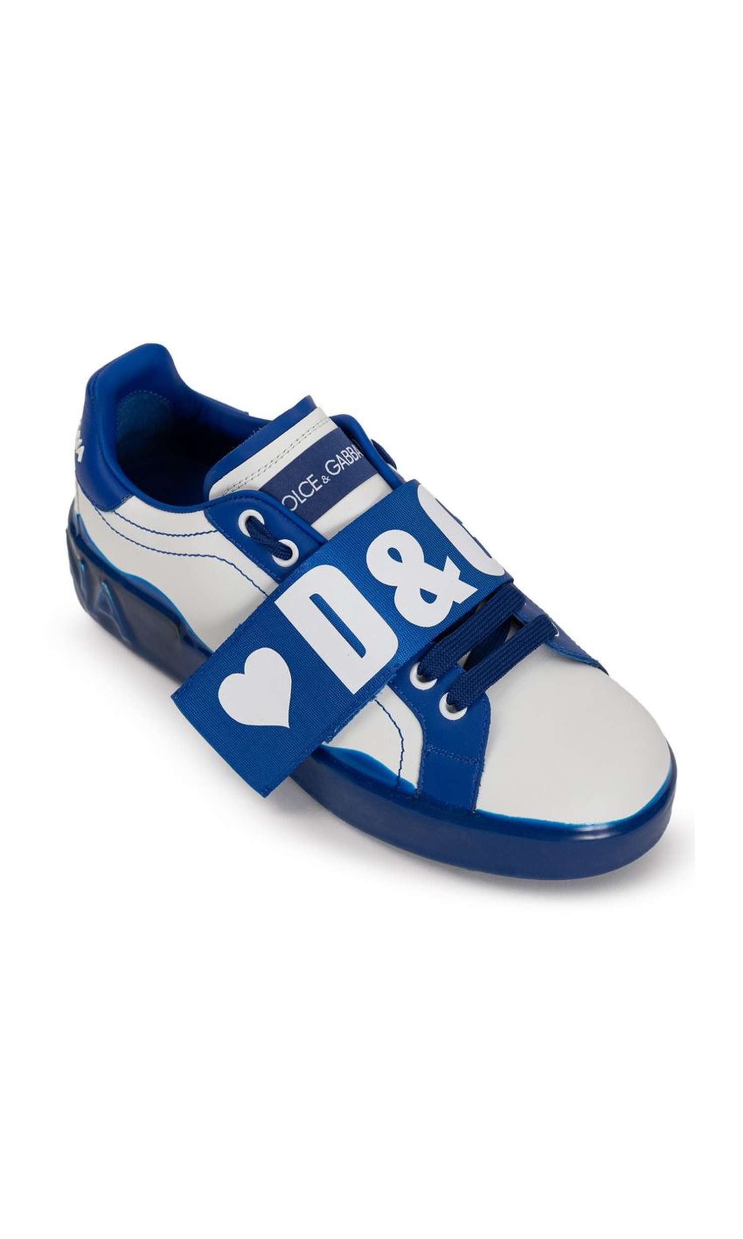 Dolce & Gabbana White Leather Low Top Glam Steals