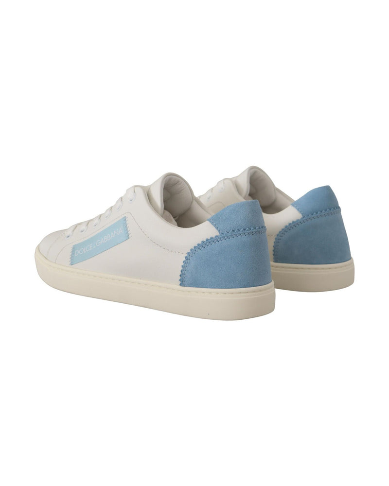Dolce & Gabbana White Leather Low Top Sneakers Glam Steals