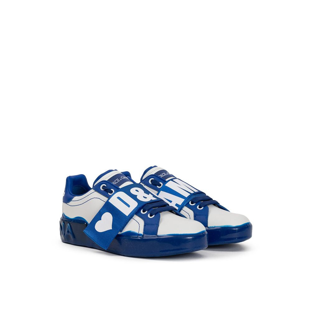 Dolce & Gabbana White Leather Low Top Glam Steals