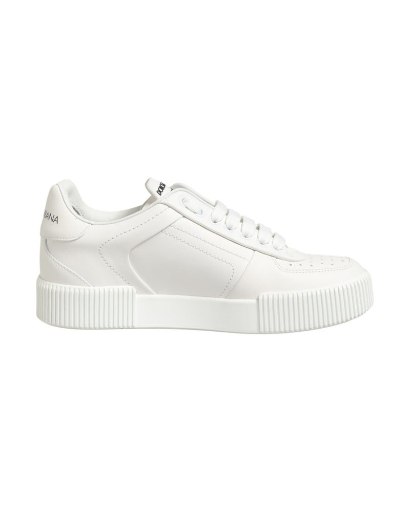 Dolce & Gabbana White Leather Miami Low Top Sneakers Glam Steals
