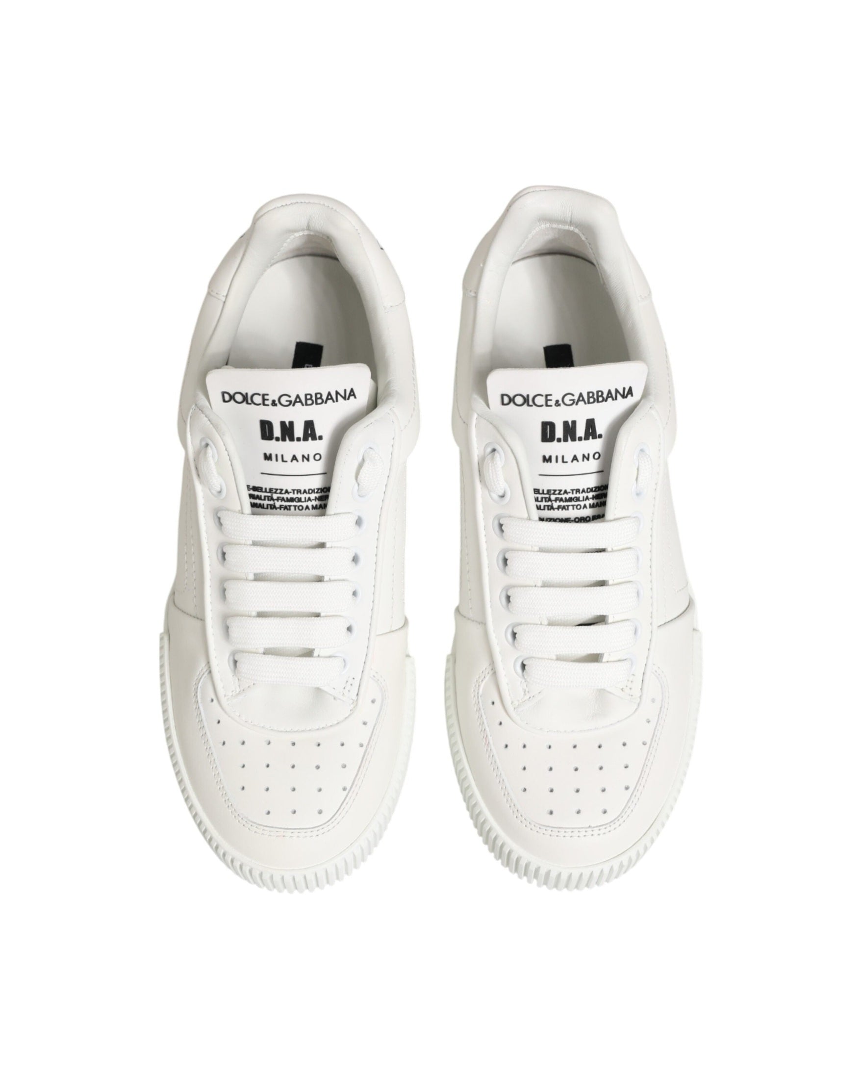 Dolce & Gabbana White Leather Miami Low Top Sneakers Glam Steals