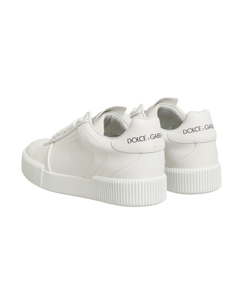 Dolce & Gabbana White Leather Miami Low Top Sneakers Glam Steals