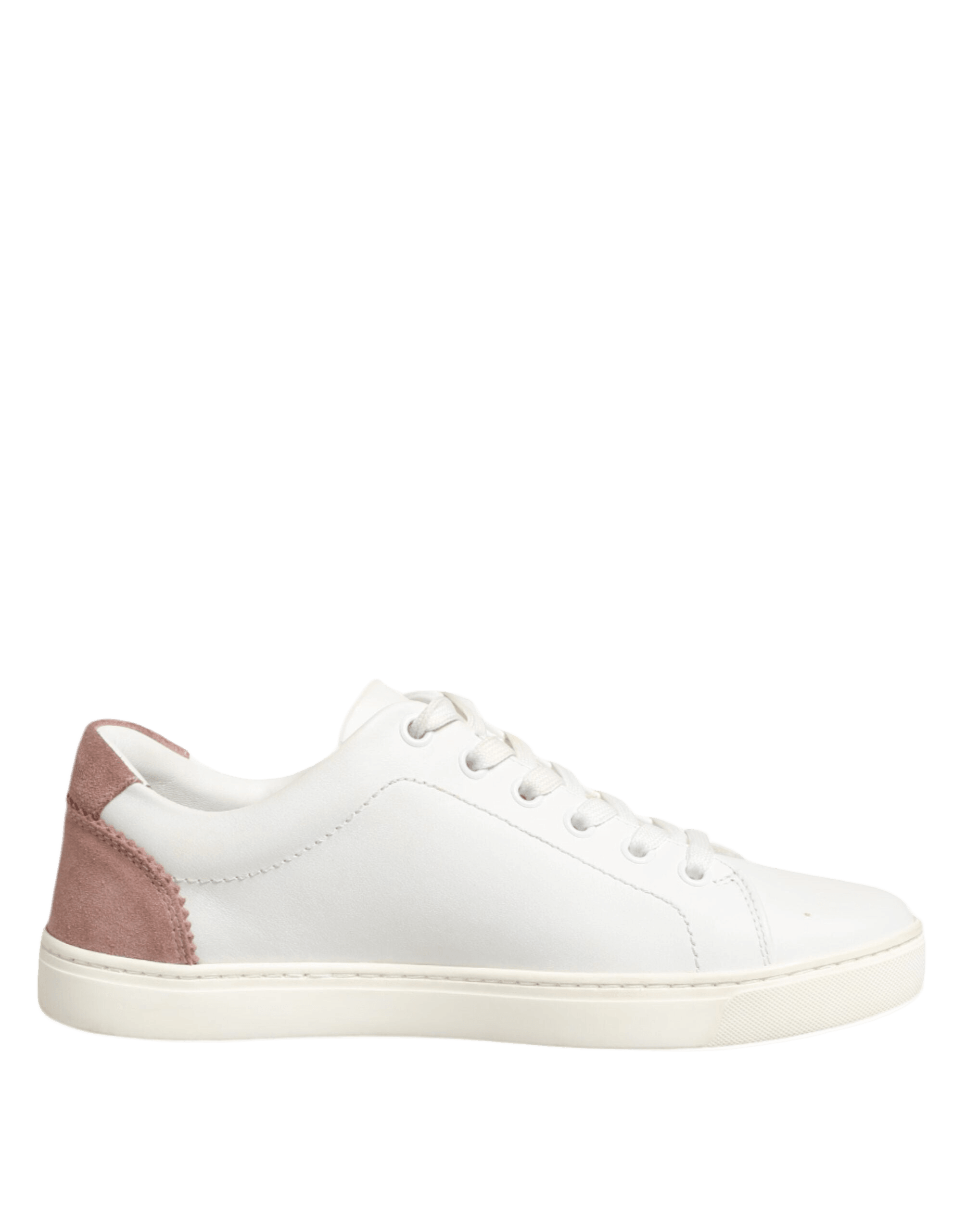Dolce & Gabbana White Leather Pink Low Top Sneakers Shoes Glam Steals