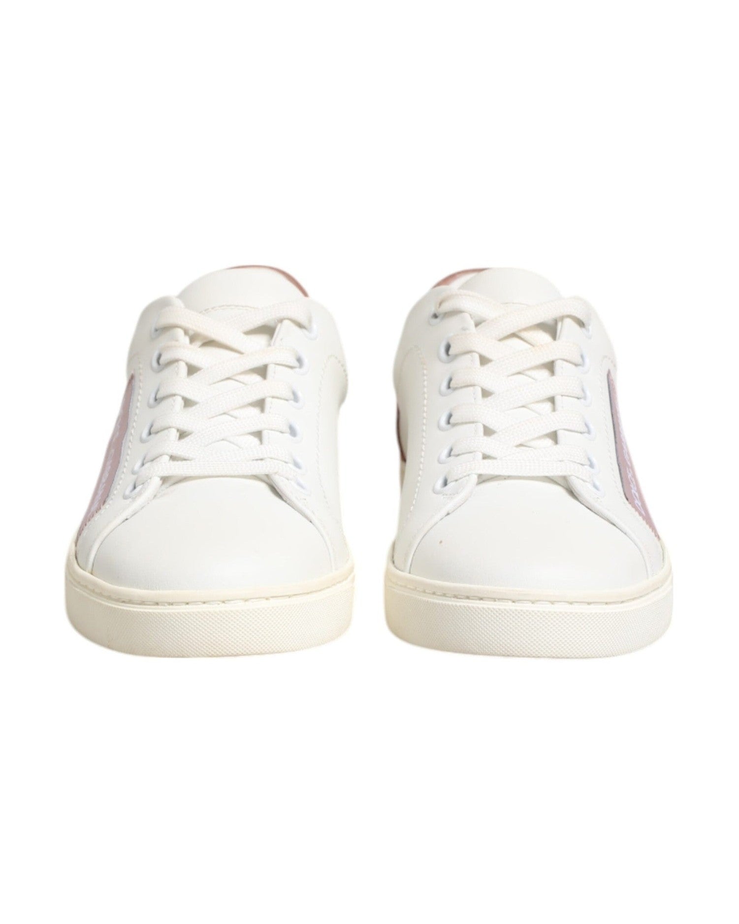 Dolce & Gabbana White Leather Low Top Sneakers Shoes Sneakers