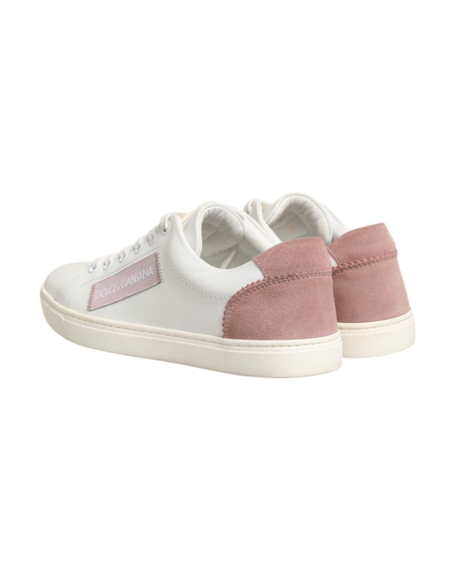 Dolce & Gabbana White Leather Low Top Sneakers Shoes Sneakers