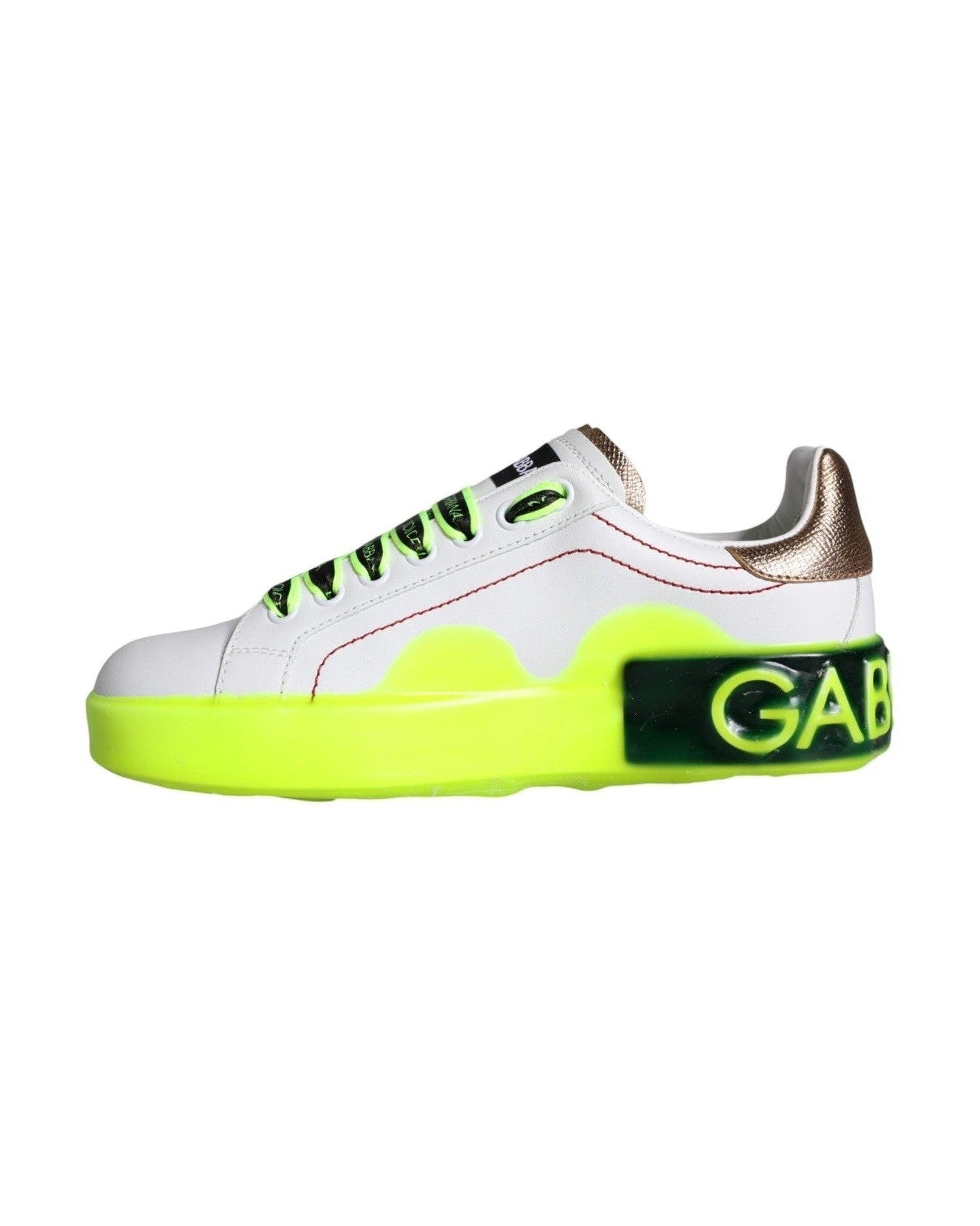 Dolce & Gabbana White Leather Portofino Low Top Sneakers Shoes Sneakers