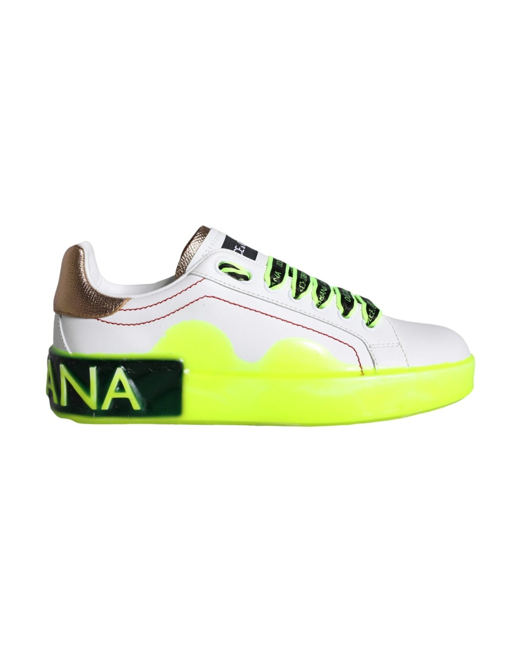 Dolce & Gabbana White Leather Portofino Low Top Sneakers Shoes Glam Steals