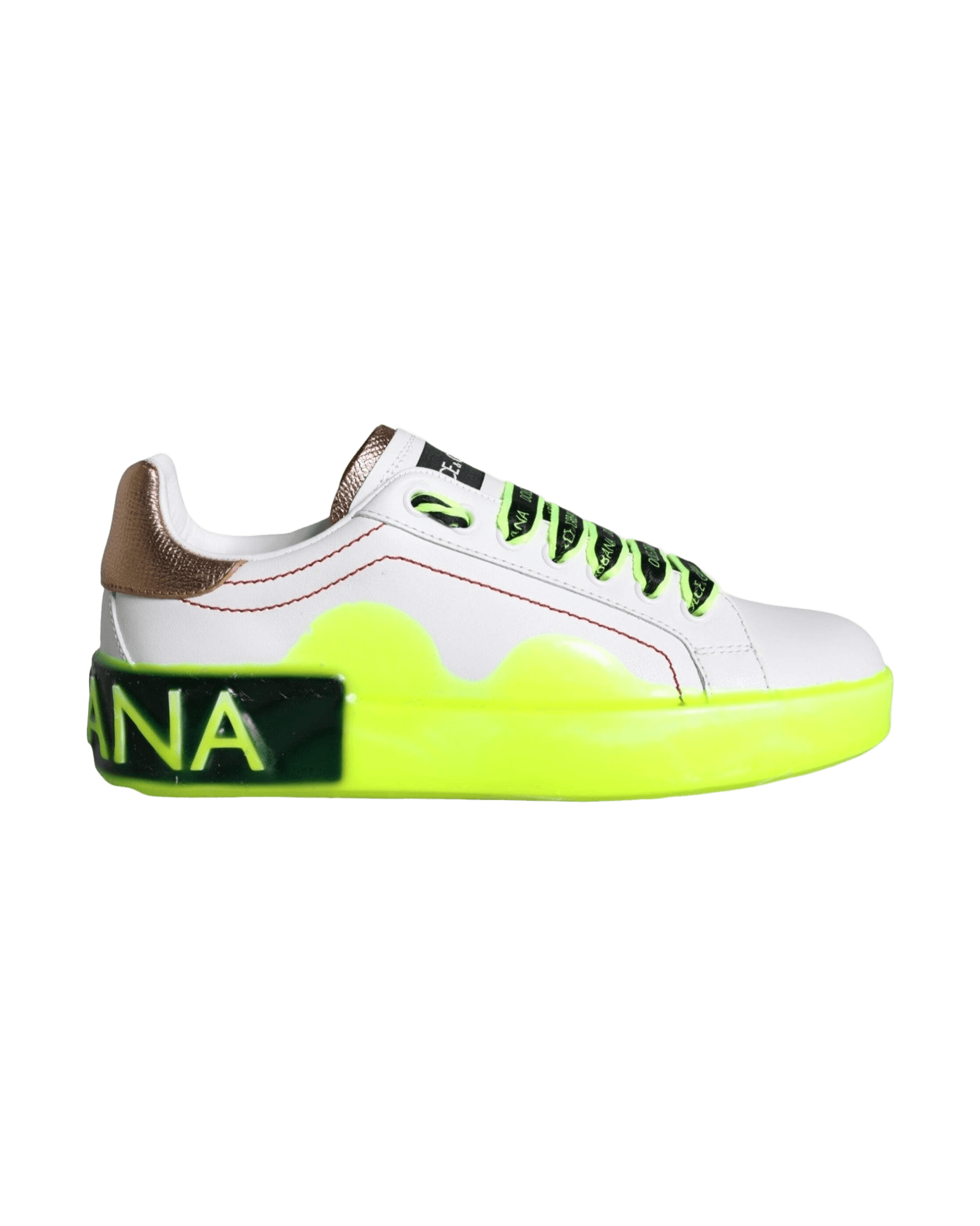 Dolce & Gabbana White Leather Portofino Low Top Sneakers Shoes Glam Steals