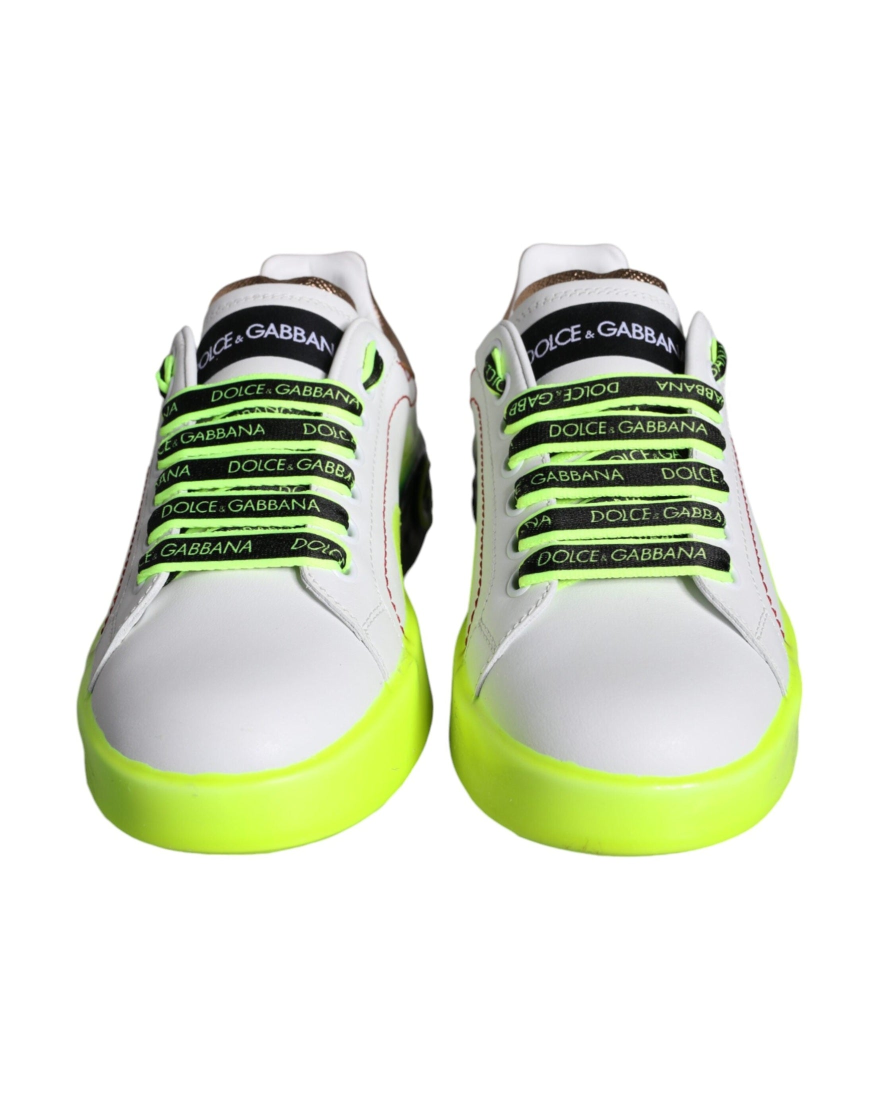 Dolce & Gabbana White Leather Portofino Low Top Sneakers Shoes Glam Steals