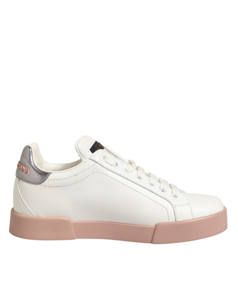 Dolce & Gabbana White Leather Sacred Heart Sneakers Shoes Glam Steals