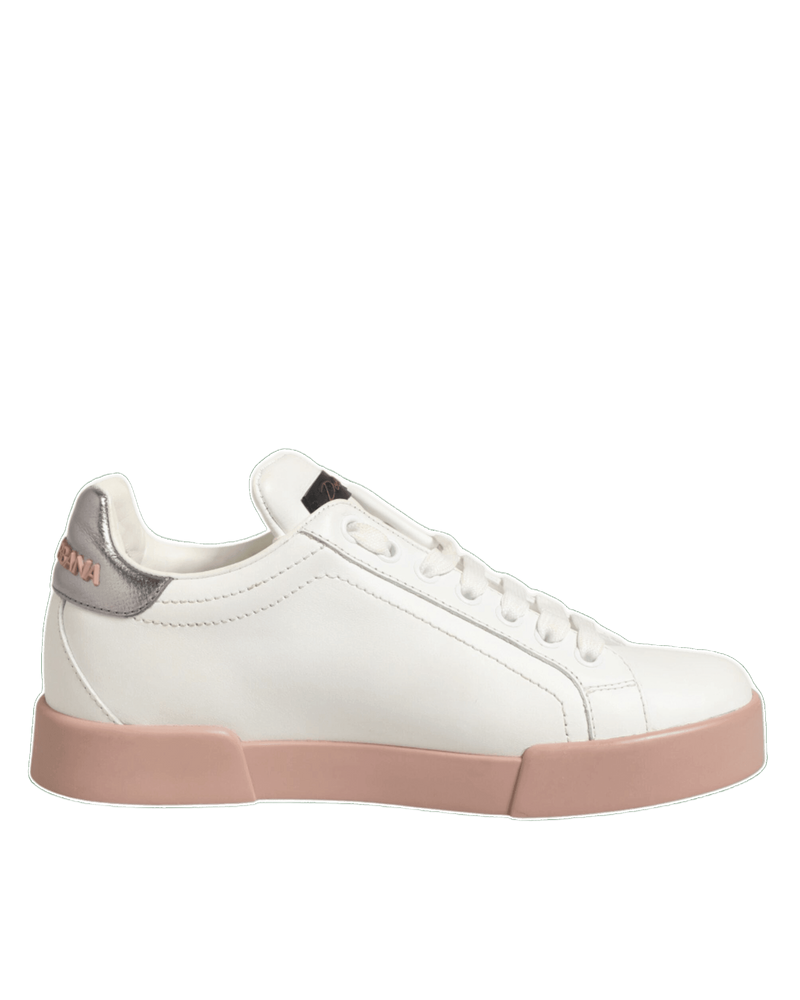 Dolce & Gabbana White Leather Sacred Heart Sneakers Shoes Glam Steals