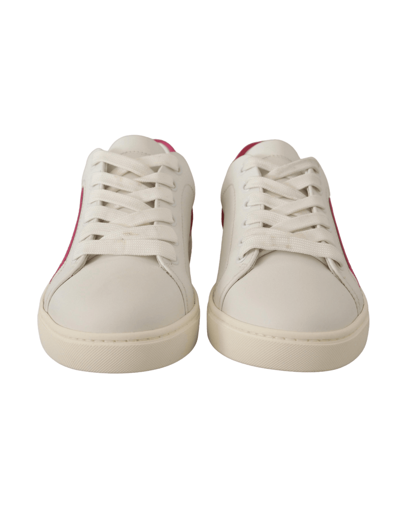 Dolce & White Gabbana Leather And Low Top Sneakers Shoes Glam Steals
