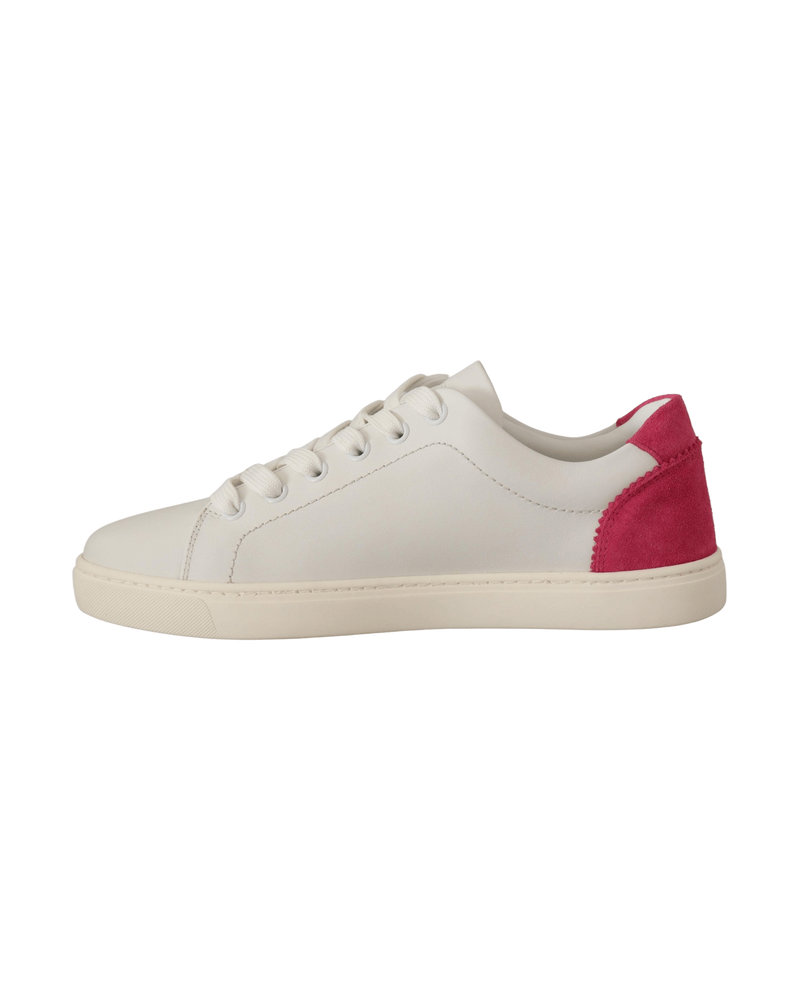 Dolce & White Gabbana Leather And Low Top Sneakers Shoes Glam Steals