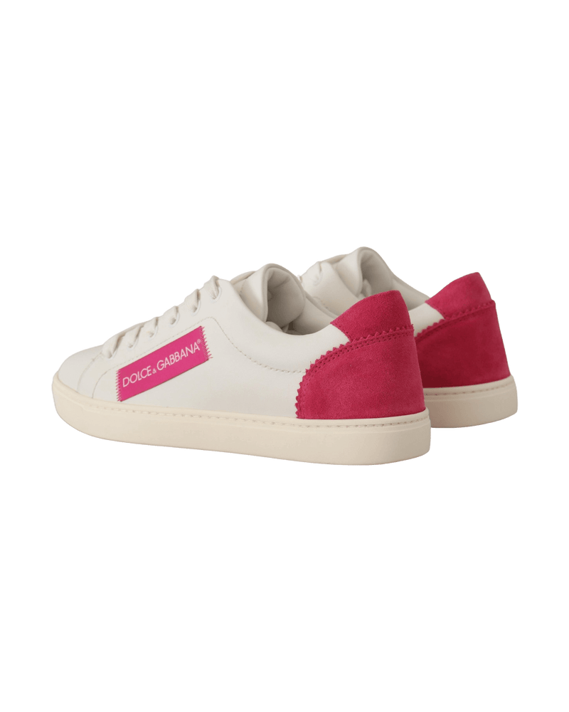 Dolce & White Gabbana Leather And Low Top Sneakers Shoes Glam Steals
