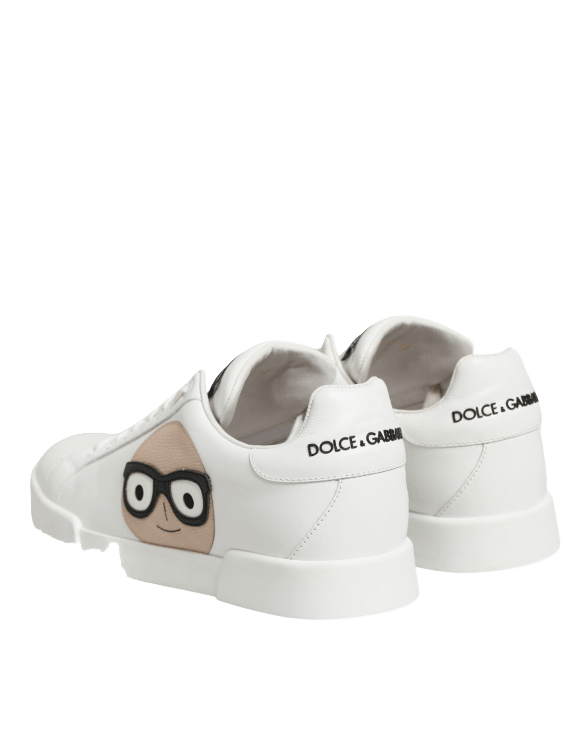 Dolce & Gabbana White Leather #dgfamily Casual Sneakers Shoes Glam Steals