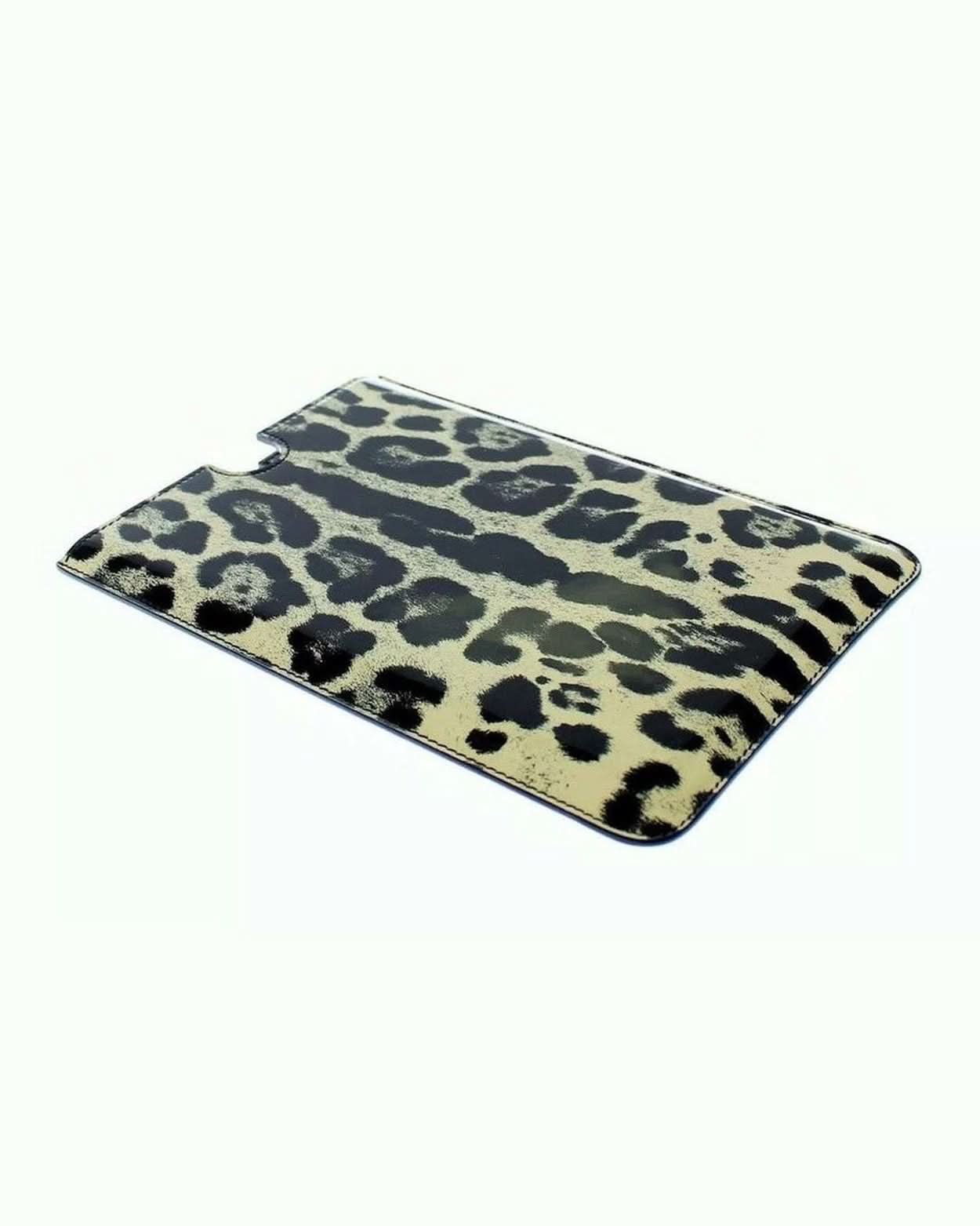Dolce & Gabbana White Leather Leopard Pattern Ebook Cover Tablet Case Computer Covers & Skins