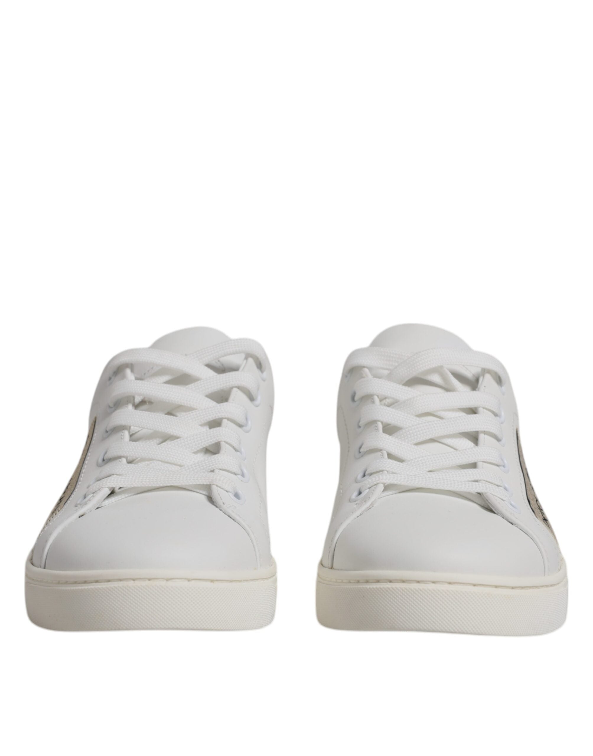 Dolce & Gabbana White London Calf Leather Sneakers Shoes Glam Steals