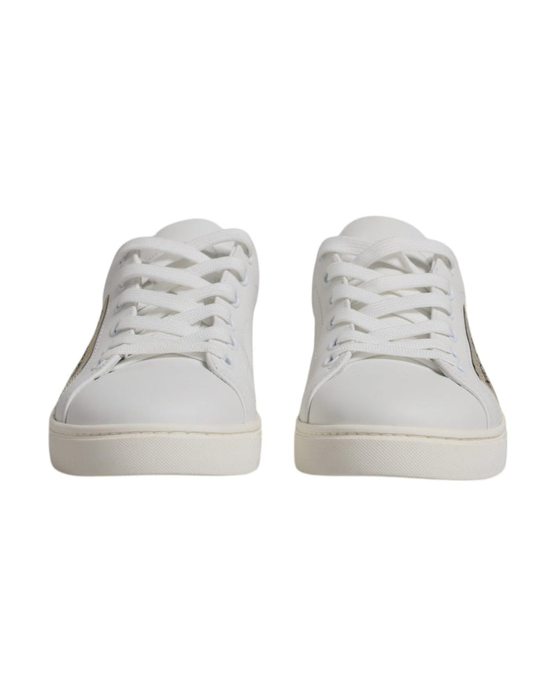 Dolce & Gabbana White London Calf Leather Sneakers Shoes Glam Steals