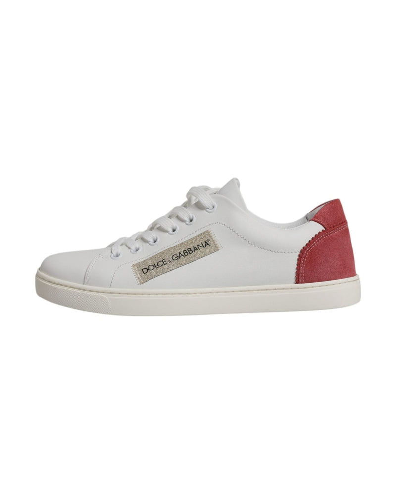 Dolce & Gabbana White London Calf Leather Sneakers Shoes Glam Steals