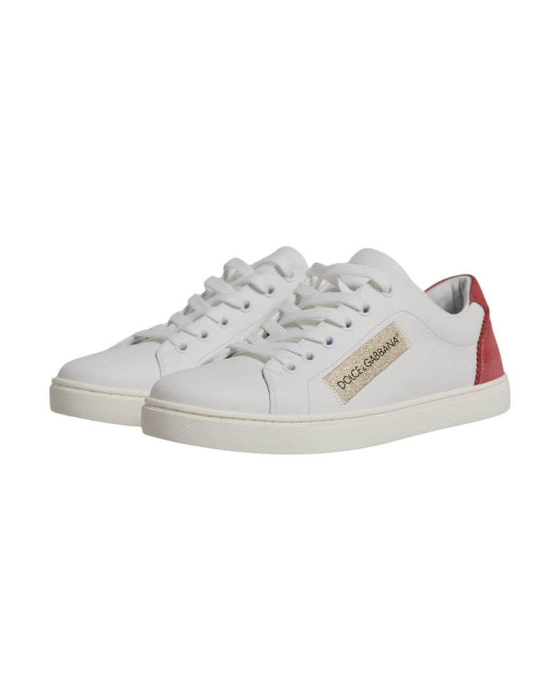 Dolce & Gabbana White London Calf Leather Sneakers Shoes Glam Steals