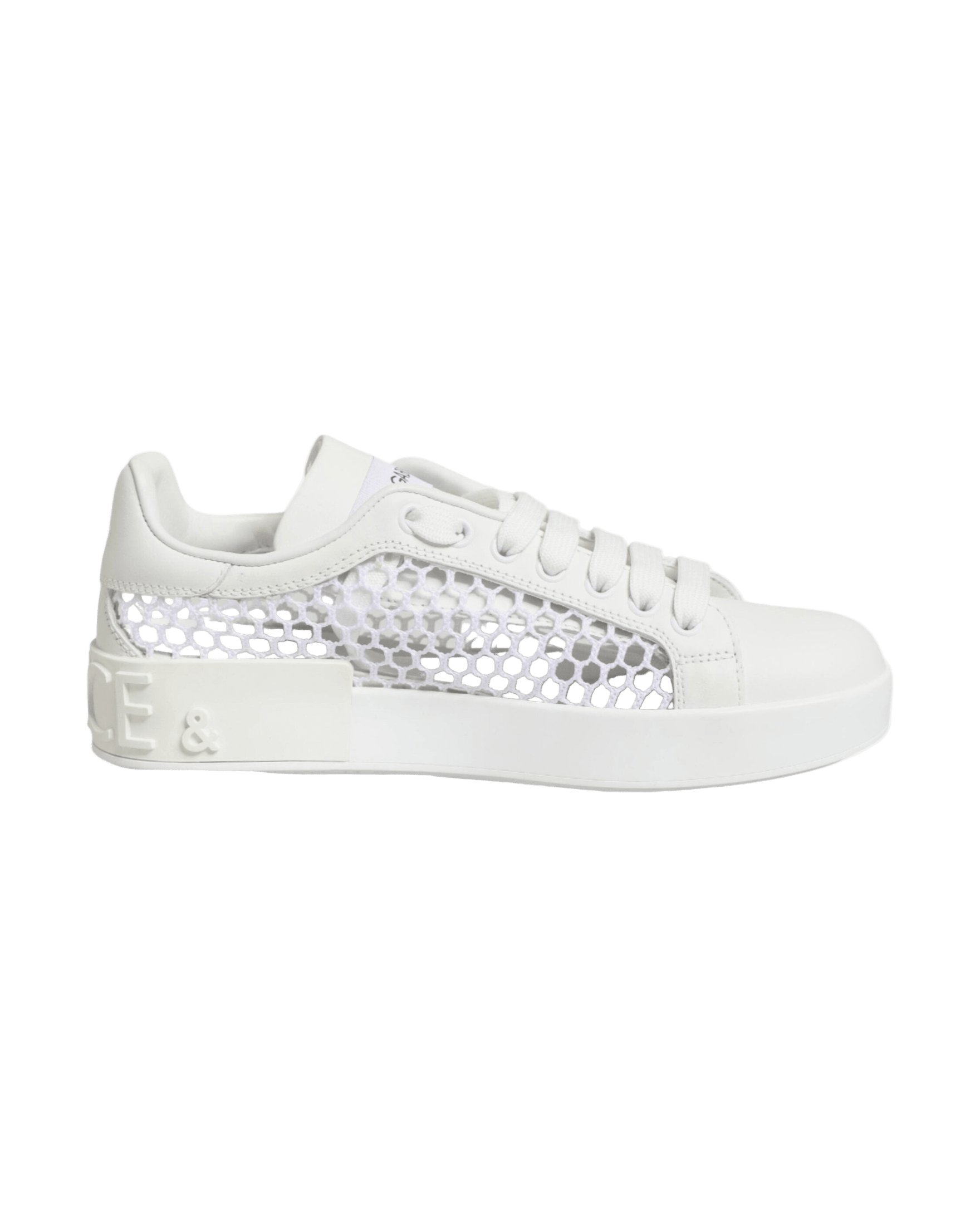 Dolce & Gabbana White Mesh Inserts Low Top Sneakers Shoes Sneakers