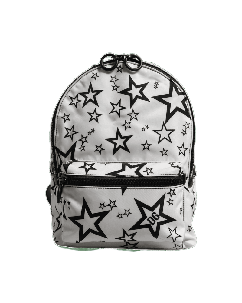 Dolce & Gabbana White Nylon Dg Stars Print Travel Backpack Bag Glam Steals