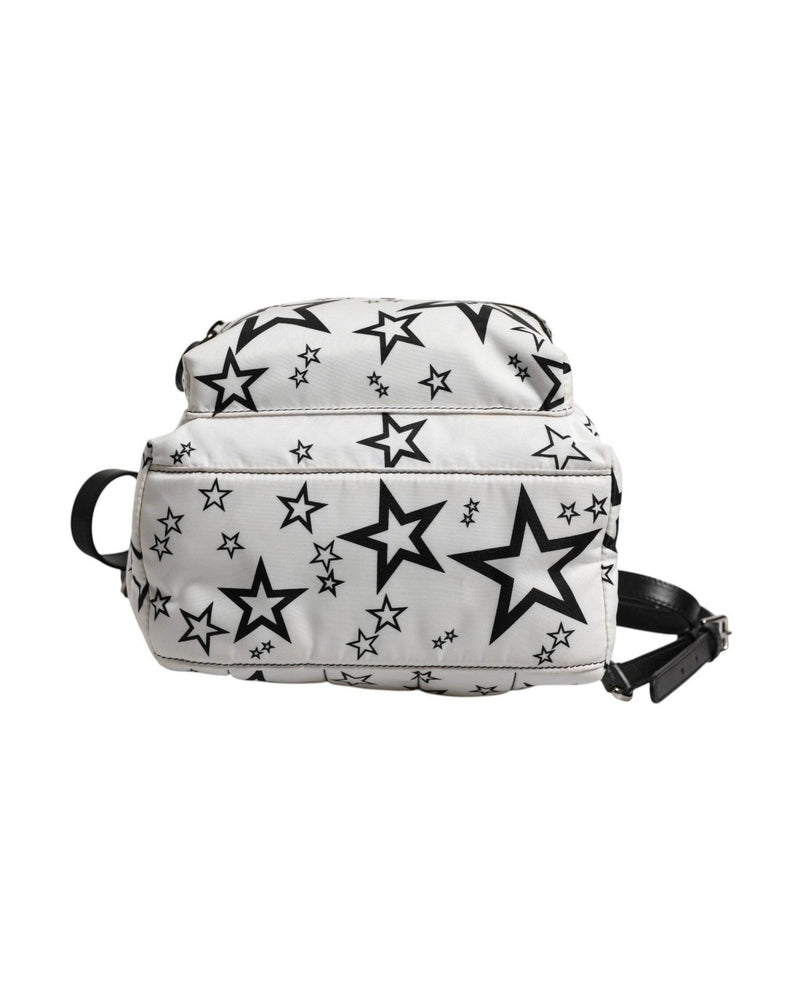 Dolce & Gabbana White Nylon Dg Stars Print Travel Backpack Bag Glam Steals