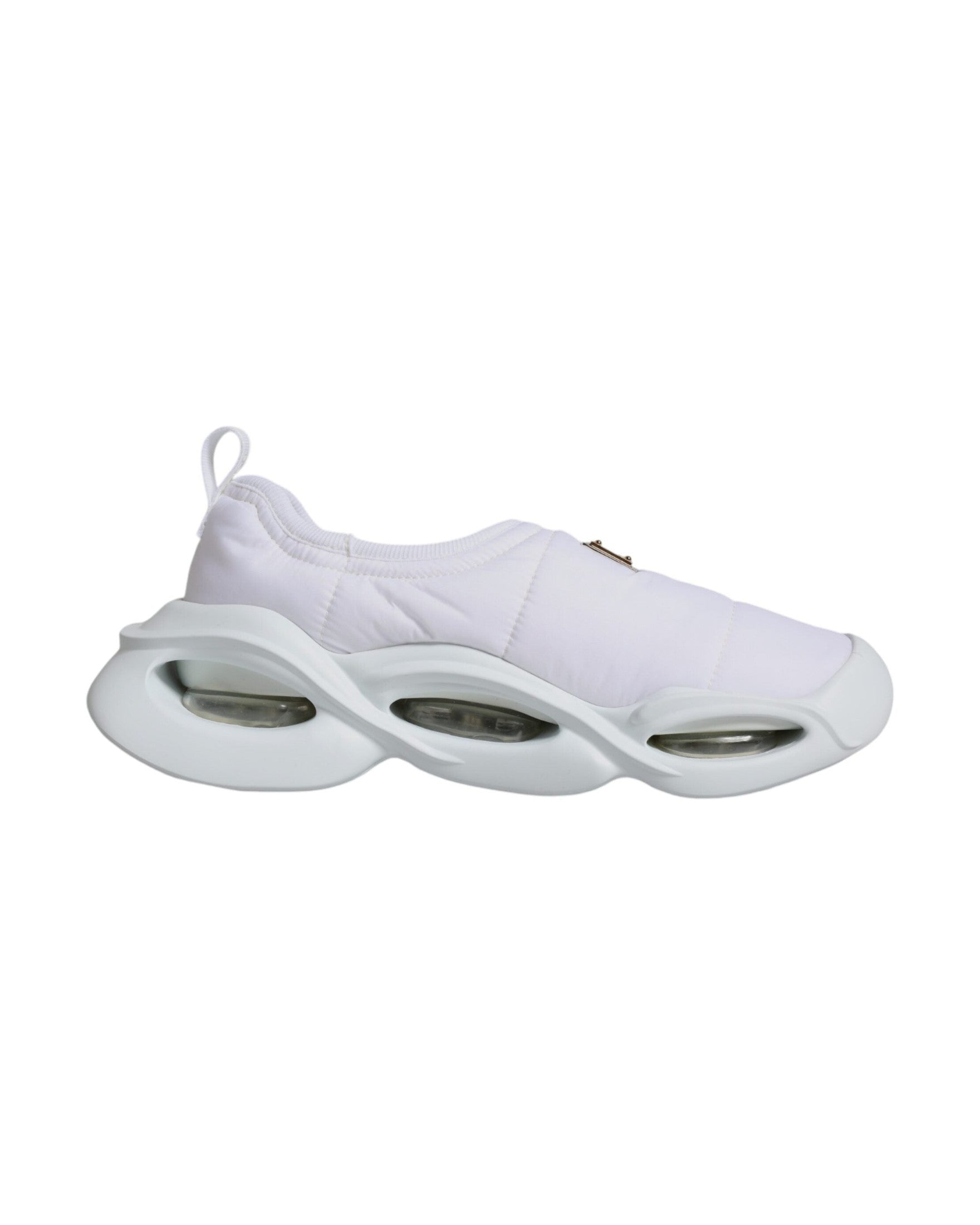 Dolce & Gabbana White Padded Fabric Low Top Sneakers Shoes Glam Steals