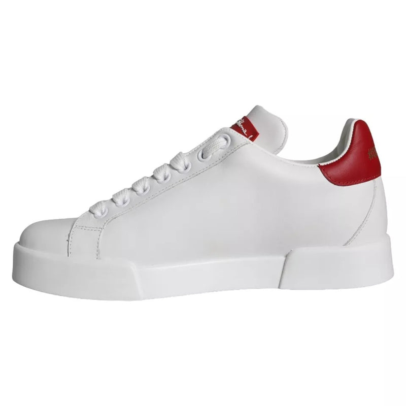 Dolce & Gabbana White Patch Calfskin Nappa Portofino Sneakers Glam Steals
