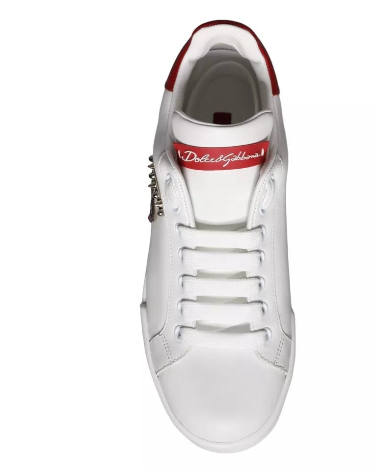 Dolce & Gabbana White Patch Calfskin Nappa Portofino Sneakers Sneakers