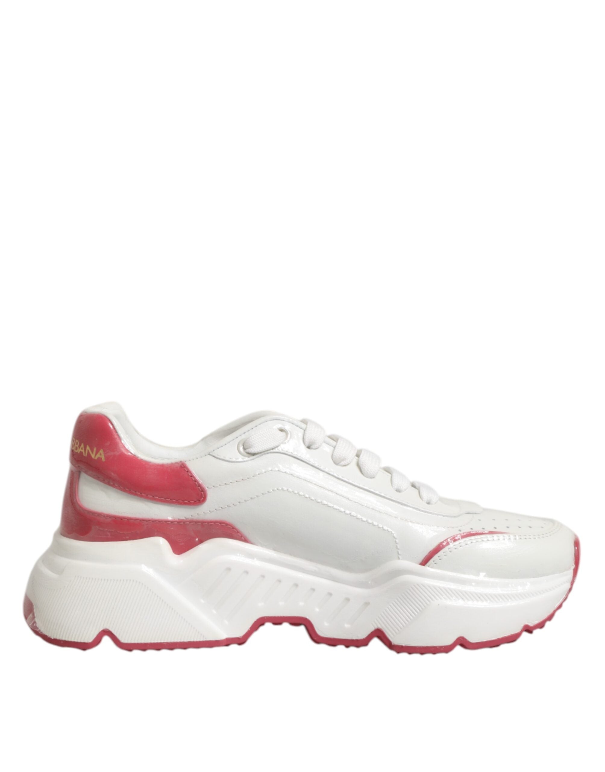 Dolce & Gabbana White Pink Daymaster Low Top Sneakers Shoes Glam Steals
