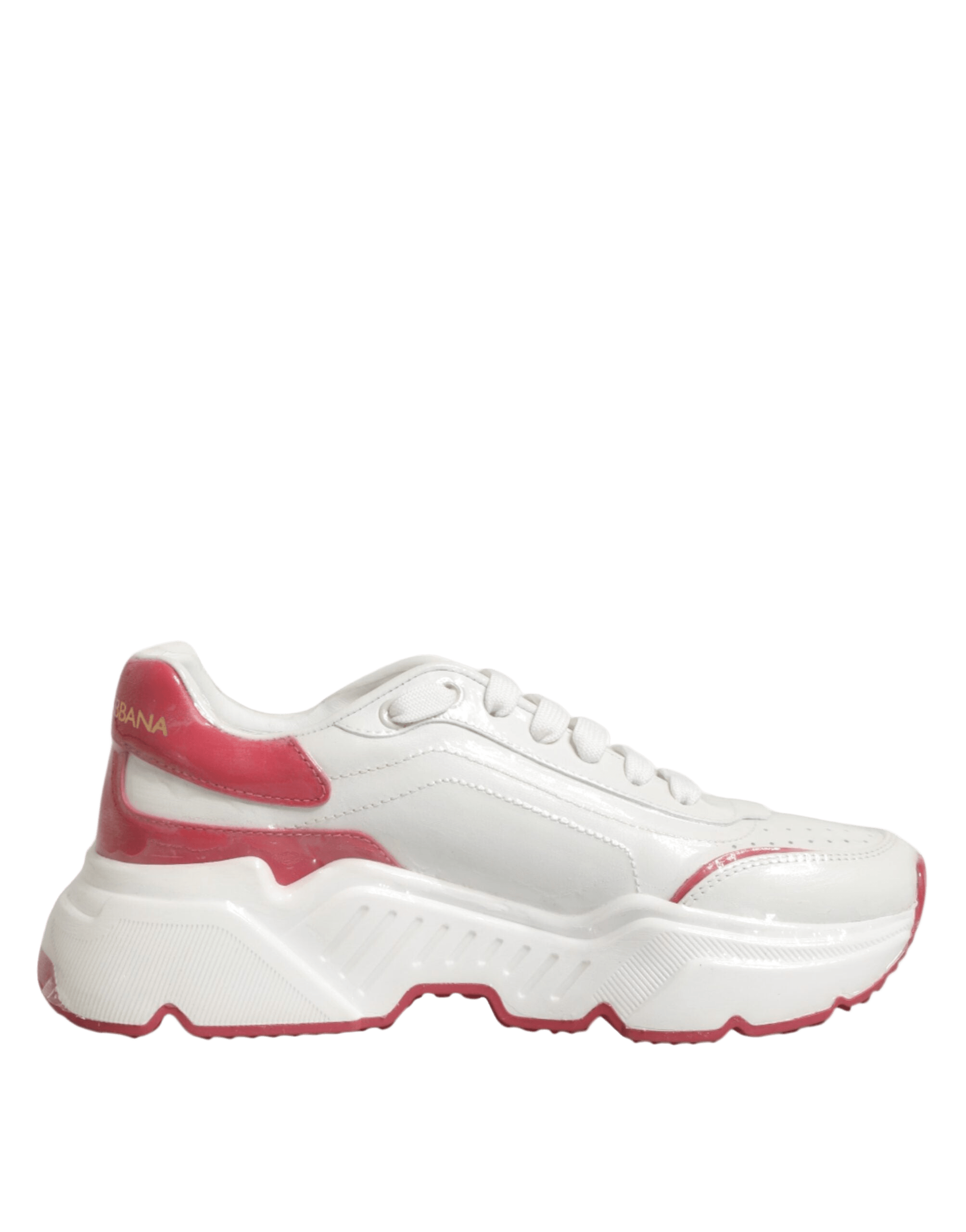 Dolce & Gabbana White Pink Daymaster Low Top Sneakers Shoes Glam Steals