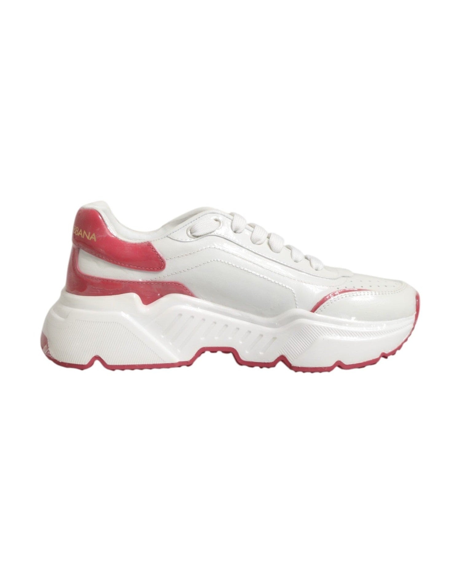 Dolce & Gabbana White Pink Daymaster Low Top Sneakers Shoes Glam Steals